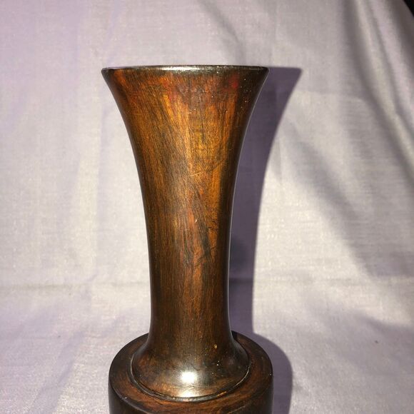 Vintage Wooden Bud Vase, Simple Elegance, Moroccan Style, Asian Wood, Flowers - Picture 2 of 7